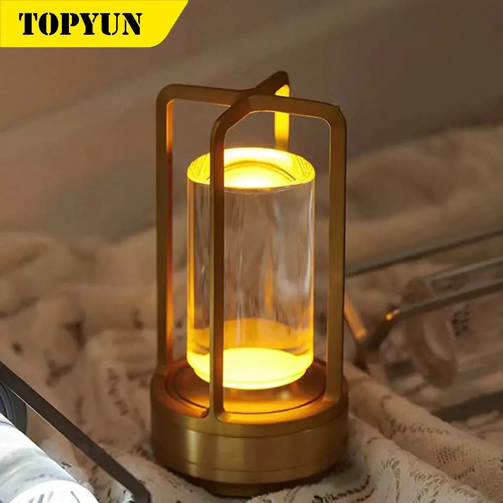 LED crystal table lamp Plastic Rechargeable touch night lamp Bedroom Bedside table lamp Restaurant decorative lamp luxecrown.co.uk