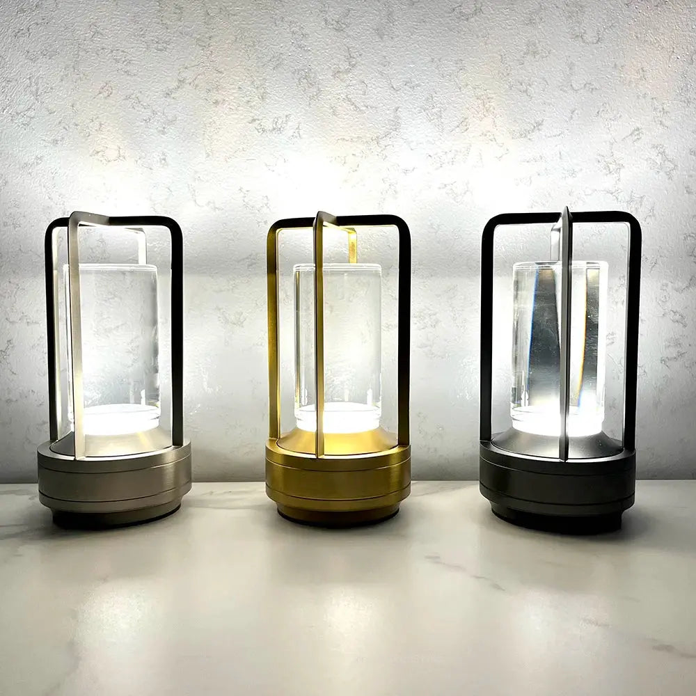 LED crystal table lamp Plastic Rechargeable touch night lamp Bedroom Bedside table lamp Restaurant decorative lamp luxecrown.co.uk