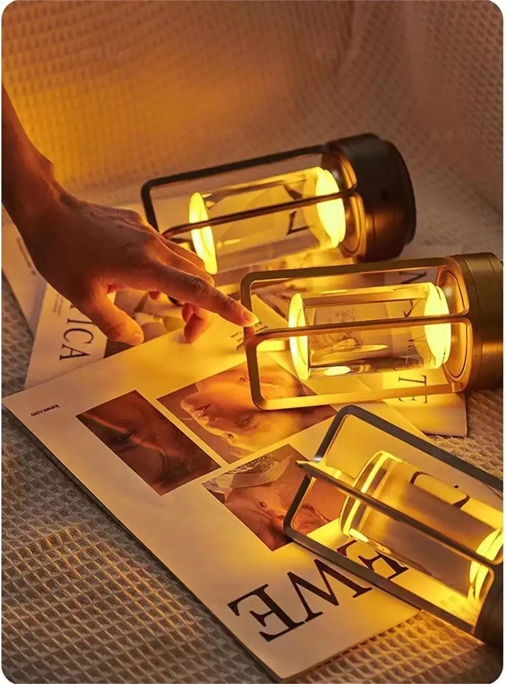 LED crystal table lamp Plastic Rechargeable touch night lamp Bedroom Bedside table lamp Restaurant decorative lamp luxecrown.co.uk