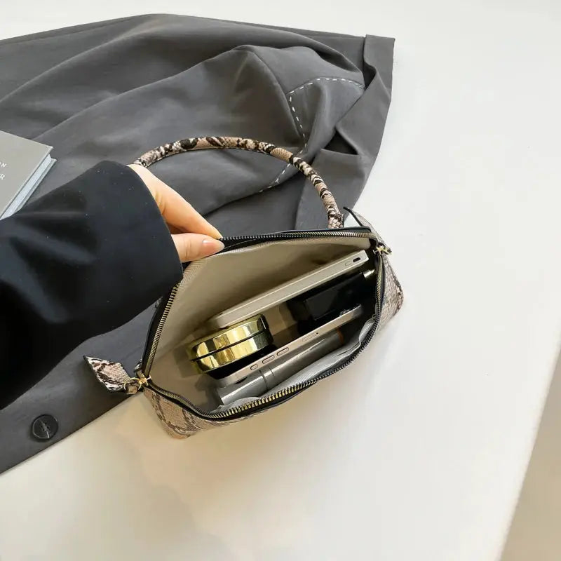 LEFTSIDE Pu Leather Underarm Bags for Women 2025 Korean Fashion Leopard Handbags and Purses Small Luxury Party Shoulder Bag Streetsharks