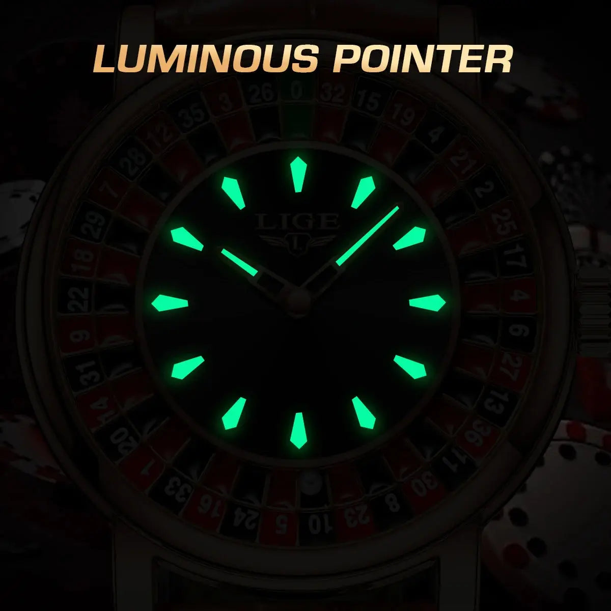 LIGE Fashion Brown Leather Men Watch Rotating Dial Las Vegas Roulette Desktop Theme Watch Men Waterproof Luminous Clock Watches luxecrown.co.uk