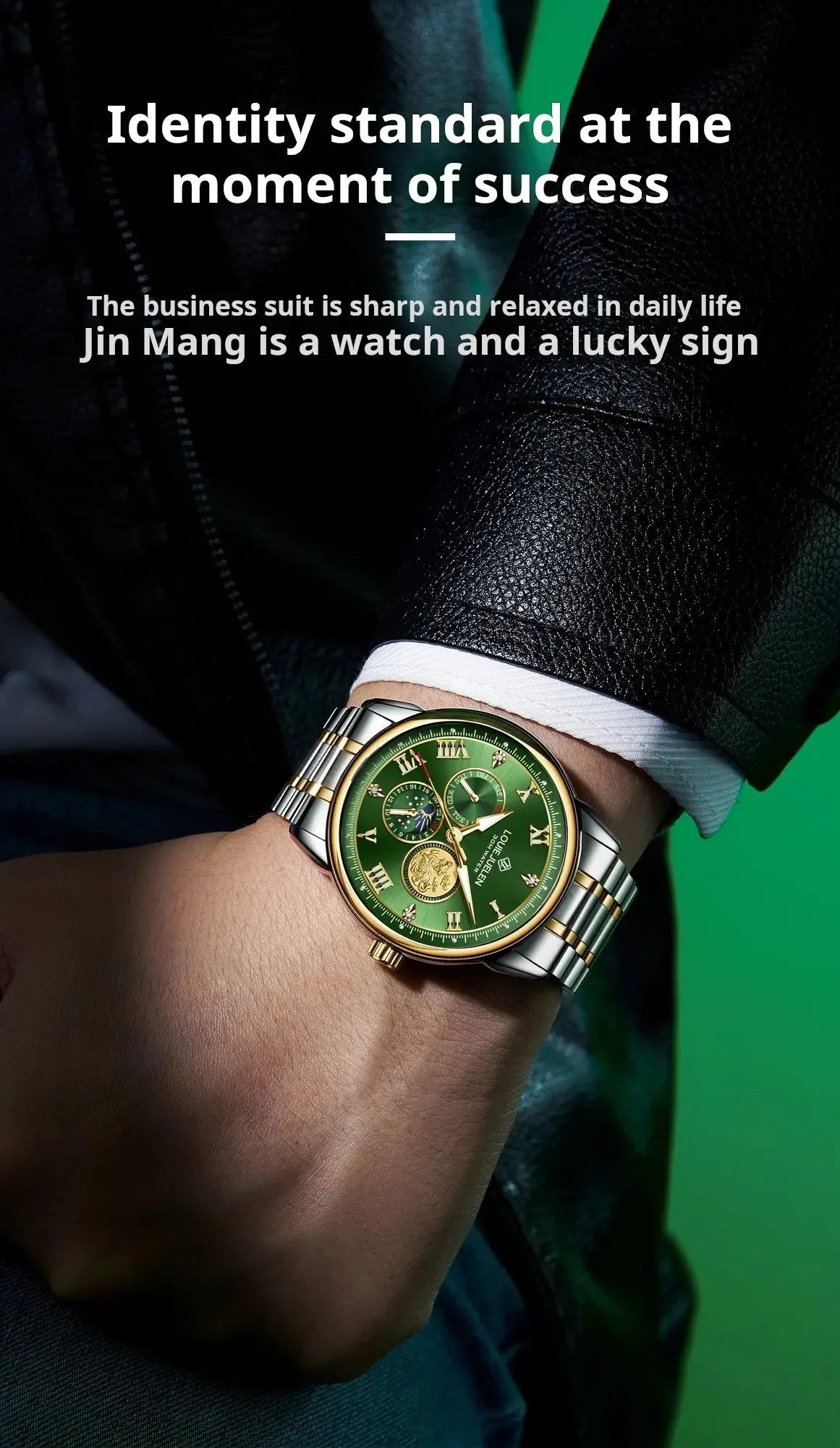 LOUIE JUELEN New Men's Quartz Watch Luminous  Sun Moon and Stars  Men's Wristwatch Gift For Men relojes para hombres luxecrown.co.uk