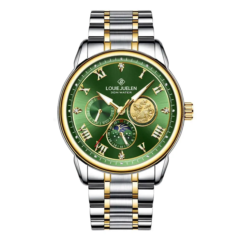 LOUIE JUELEN New Men's Quartz Watch Luminous  Sun Moon and Stars  Men's Wristwatch Gift For Men relojes para hombres luxecrown.co.uk