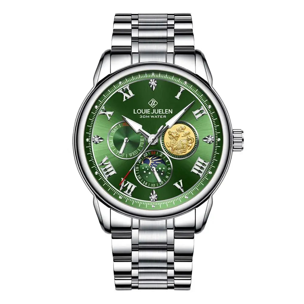 LOUIE JUELEN New Men's Quartz Watch Luminous  Sun Moon and Stars  Men's Wristwatch Gift For Men relojes para hombres luxecrown.co.uk