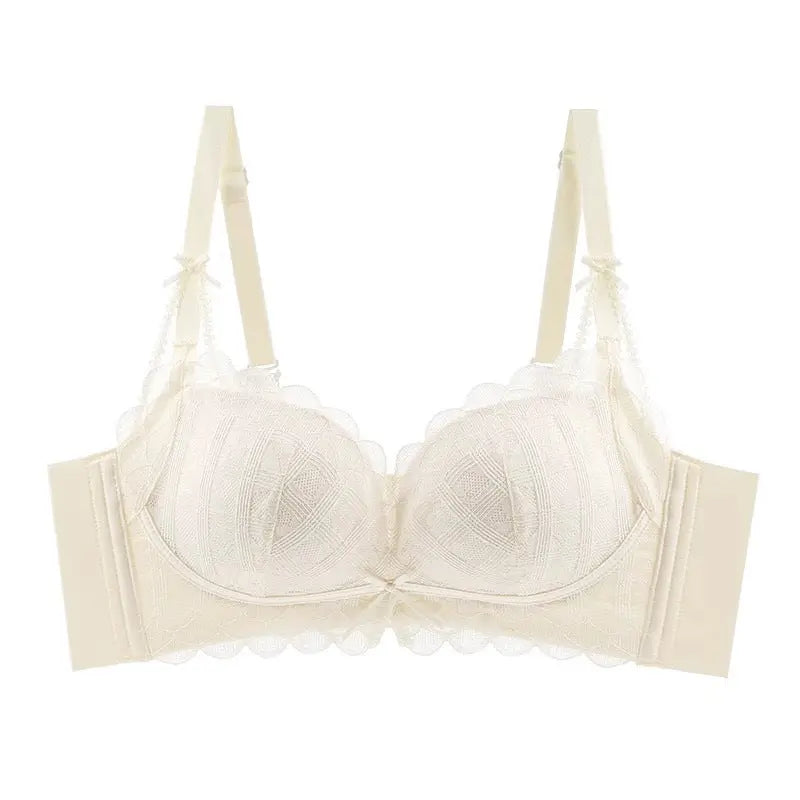 Lace Small Chest Push-up Bra No Steel Ring Underwear Women's 2025 New Anti-sagging Breast Bra Pure Suit