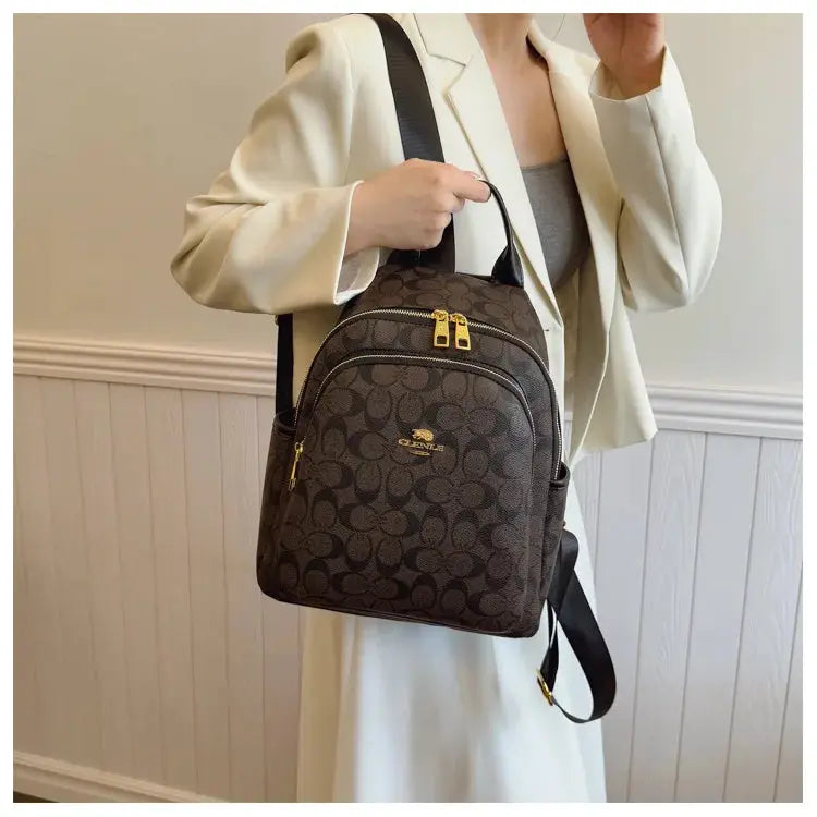 Large-capacity casual women's backpack with vintage textured coating, suitable for travel. luxecrown.co.uk
