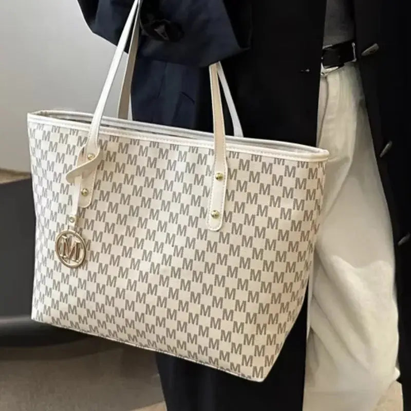 Letter Print Fashion Shoulder Bag Versatile Large Capacity Handbag Luxury Brand Bag Clutch Bag Retro Trend Commuter Tote Bag luxecrown.co.uk