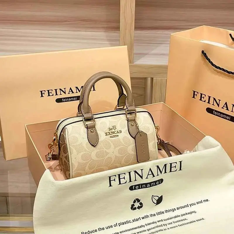 Light luxury brand Boston handbag women's 2026 autumn and winter new crossbody bag retro high-end single shoulder handbag