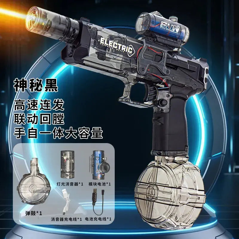 high-pressure water guns Long Range Electric Shooting Water Gun With Lighting Toys High-pressure Full Automatic Shooting Water Beach Toy Gun For KidAdult - Streetsharks
