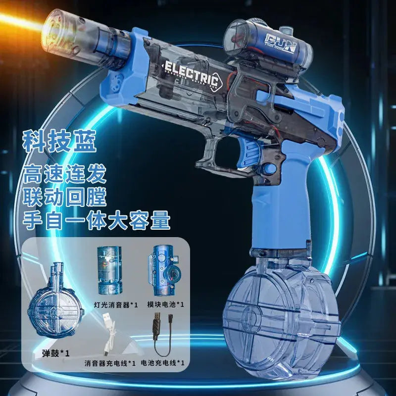 high-pressure water guns Long Range Electric Shooting Water Gun With Lighting Toys High-pressure Full Automatic Shooting Water Beach Toy Gun For KidAdult - Streetsharks