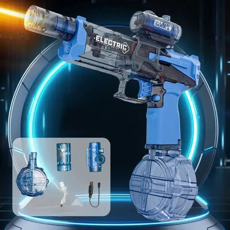 Long Range Electric Water Blaster with Simulated Flame Sensor Light Summer Electric Continuous Water Gun Automatic Water Gun - Streetsharks