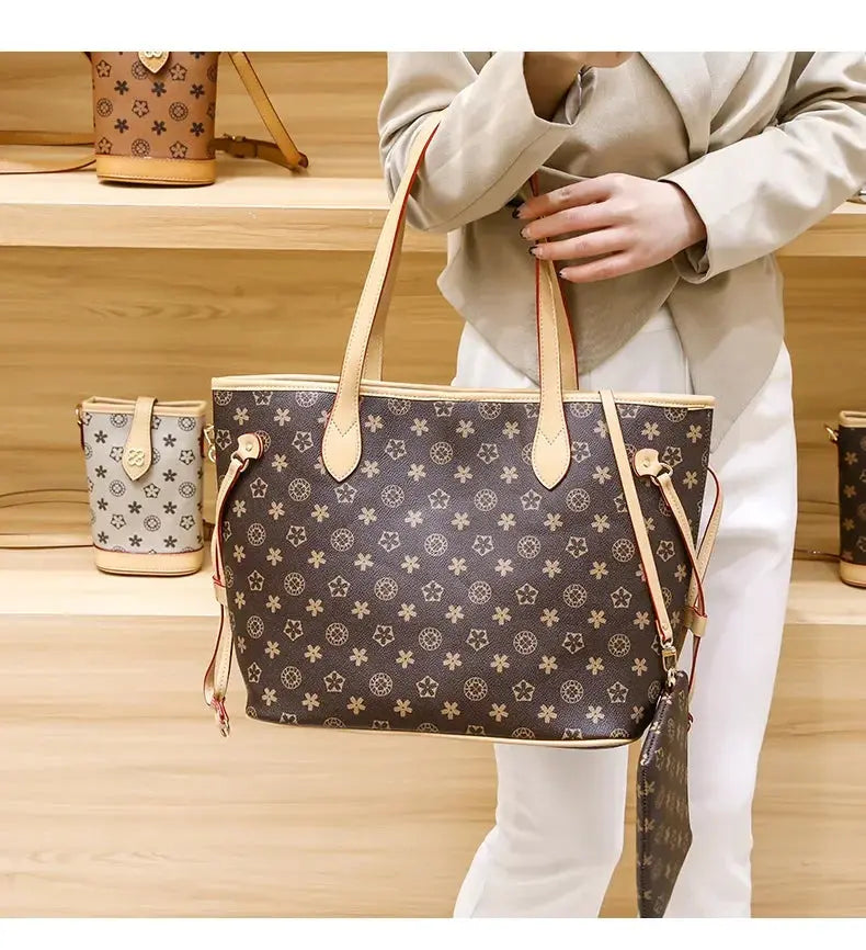 Love Sundaywomen's Fashionable Tote Bag 2023 New Large Capacity Vintage High-end Handbag Soft Top-handle Bag Streetsharks