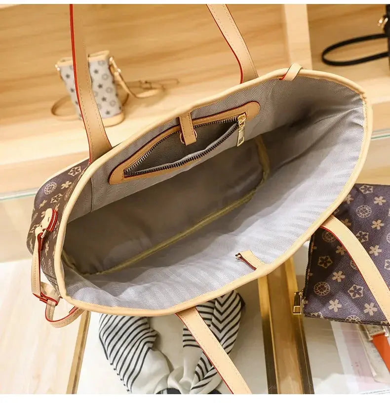 Love Sundaywomen's Fashionable Tote Bag 2023 New Large Capacity Vintage High-end Handbag Soft Top-handle Bag Streetsharks