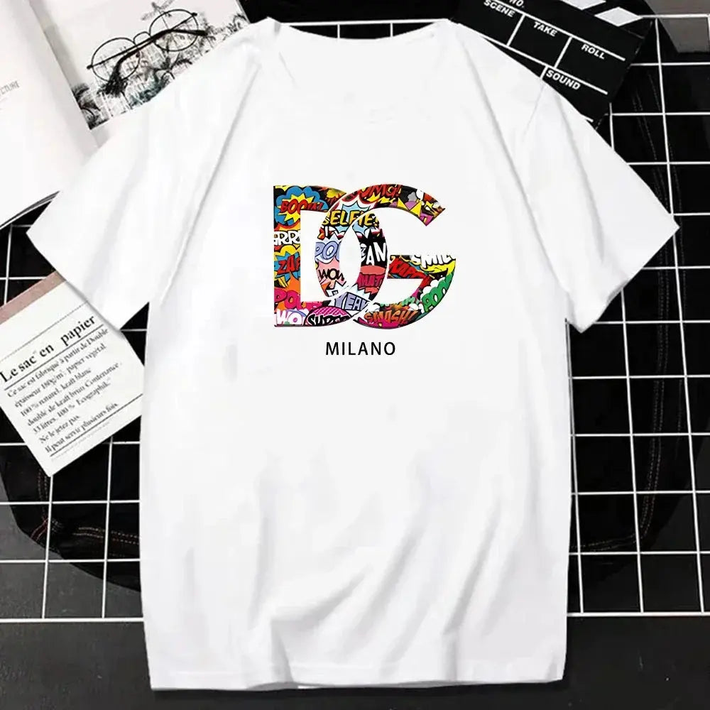 Luxury Brand Fashion T Shirt for Men Summer Letters Print Short Sleeve Tshirt Casual Breathable Women T-Shirt Kids Clothing Streetsharks