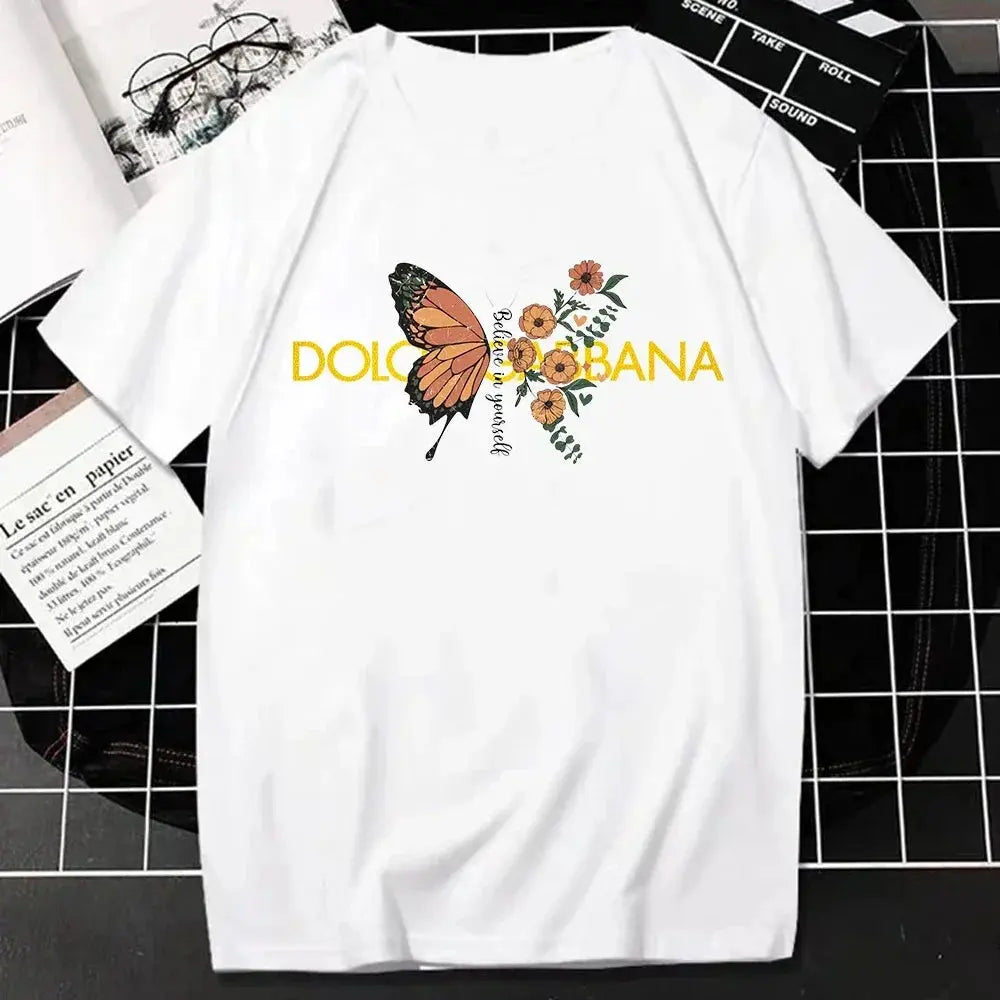 Luxury Brand Fashion T Shirt for Men Summer Letters Print Short Sleeve Tshirt Casual Breathable Women T-Shirt Kids Clothing Streetsharks