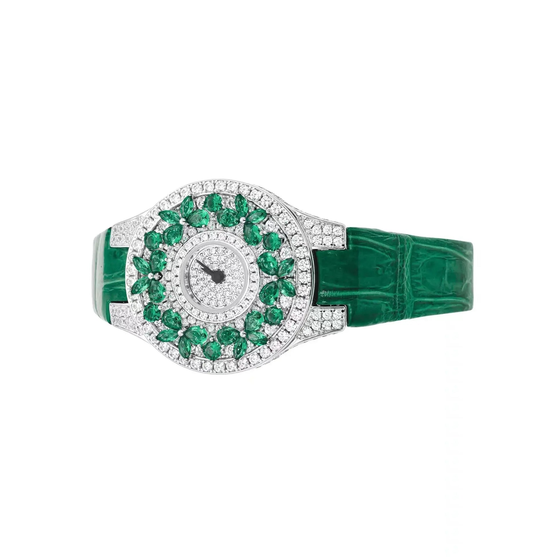 Luxury Brand Woman Watch Qualities Diamond Emerald Watches Ladies Leather Brcalaet Elegant Montre Femme watch for women luxecrown.co.uk