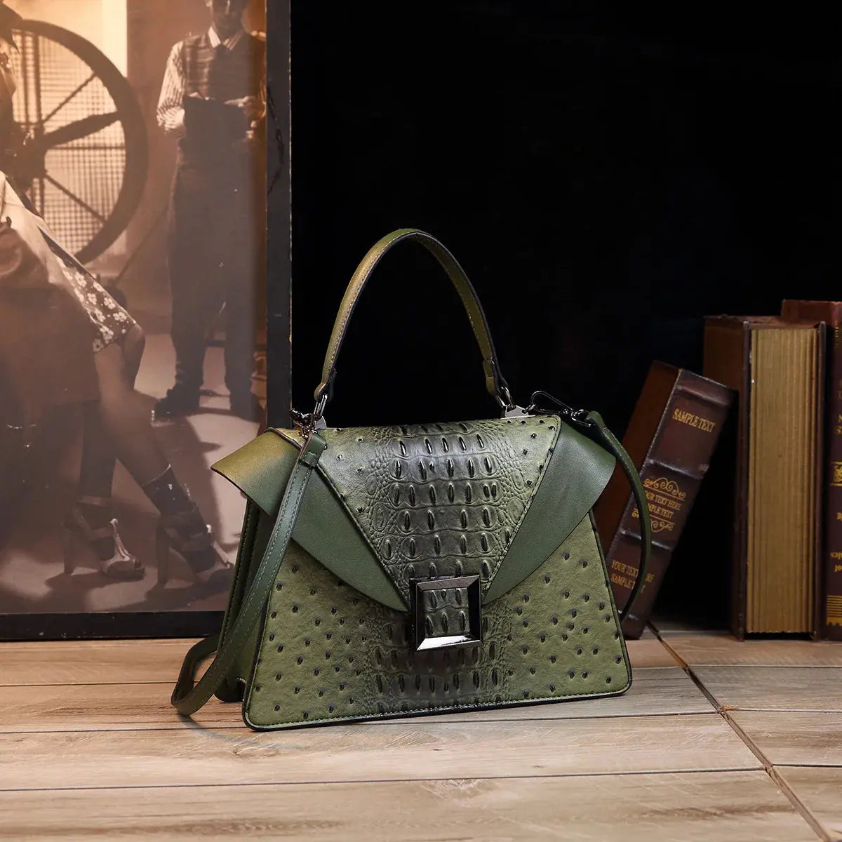 Luxury Designer Brand New Cowhide High Quality Crocodile Print Handbag Women's Fashion Single Shoulder Crossbody Bag Hot Sale luxecrown.co.uk