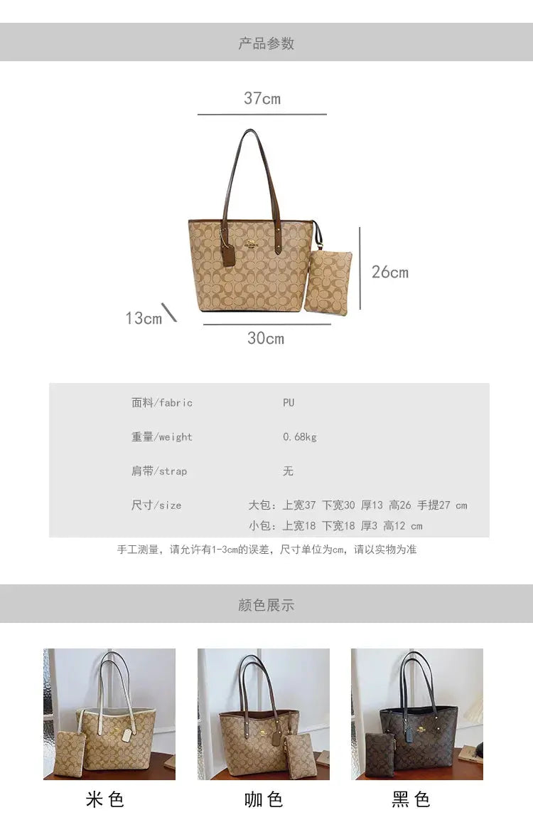 Luxury Designer Women'S One Shoulder Handbag Printed Vintage Paris Fashion Tote Bags Large -Capacity Portable Bag Cluch Bag Purs luxecrown.co.uk