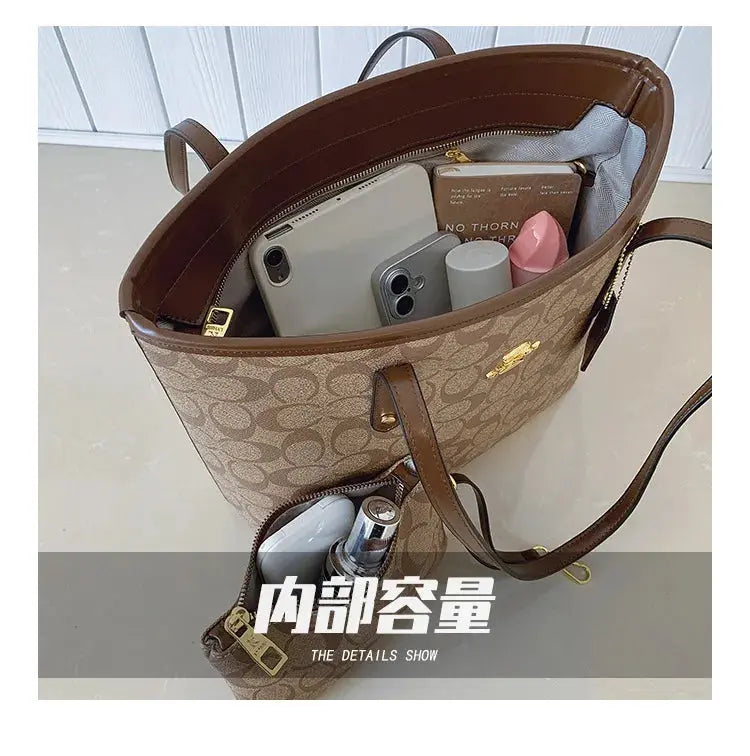 Luxury Designer Women'S One Shoulder Handbag Printed Vintage Paris Fashion Tote Bags Large -Capacity Portable Bag Cluch Bag Purs luxecrown.co.uk