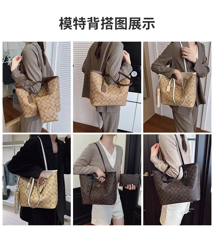 Luxury Designer Women'S One Shoulder Handbag Printed Vintage Paris Fashion Tote Bags Large -Capacity Portable Bag Cluch Bag Purs luxecrown.co.uk