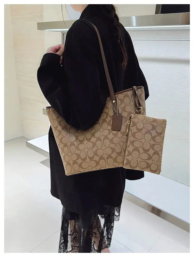 Luxury Designer Women'S One Shoulder Handbag Printed Vintage Paris Fashion Tote Bags Large -Capacity Portable Bag Cluch Bag Purs luxecrown.co.uk