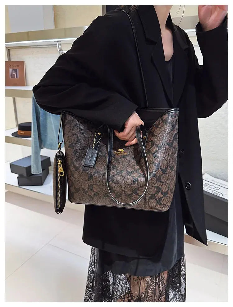 Luxury Designer Women'S One Shoulder Handbag Printed Vintage Paris Fashion Tote Bags Large -Capacity Portable Bag Cluch Bag Purs luxecrown.co.uk