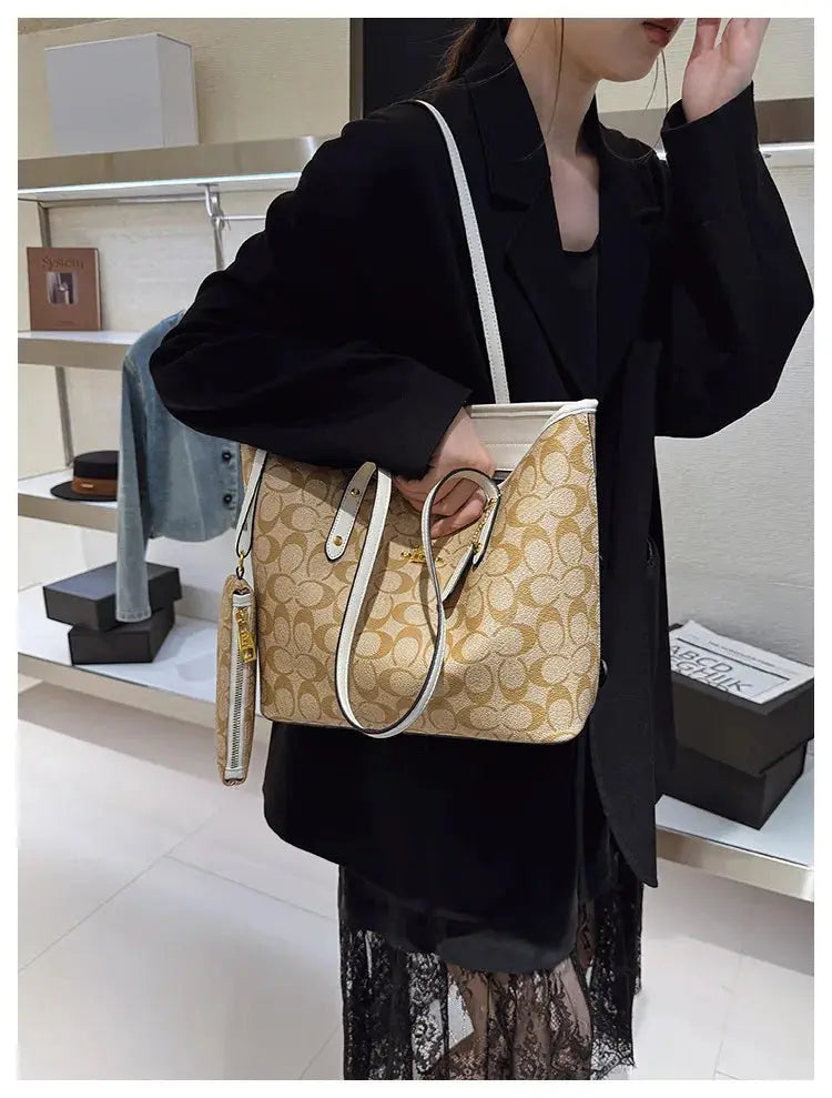 Luxury Designer Women'S One Shoulder Handbag Printed Vintage Paris Fashion Tote Bags Large -Capacity Portable Bag Cluch Bag Purs luxecrown.co.uk