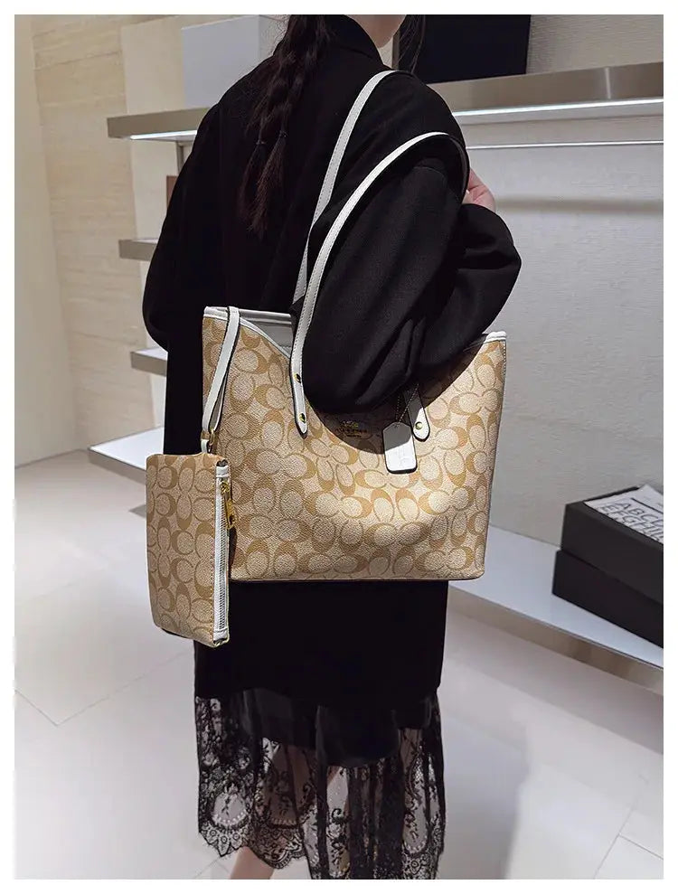 Luxury Designer Women'S One Shoulder Handbag Printed Vintage Paris Fashion Tote Bags Large -Capacity Portable Bag Cluch Bag Purs luxecrown.co.uk