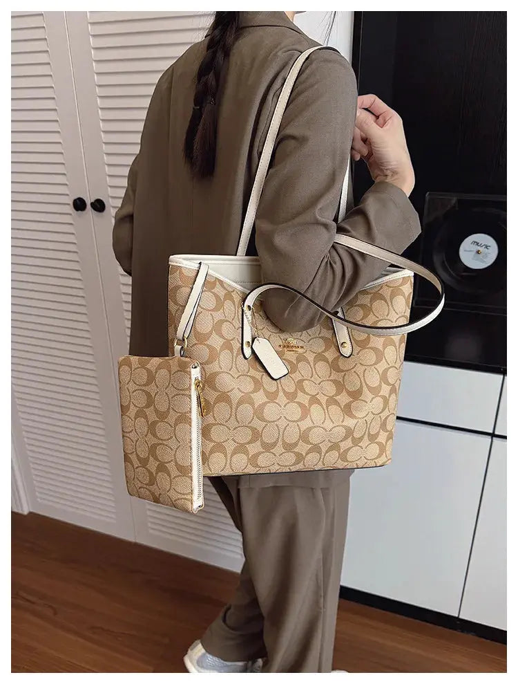 Luxury Designer Women'S One Shoulder Handbag Printed Vintage Paris Fashion Tote Bags Large -Capacity Portable Bag Cluch Bag Purs luxecrown.co.uk