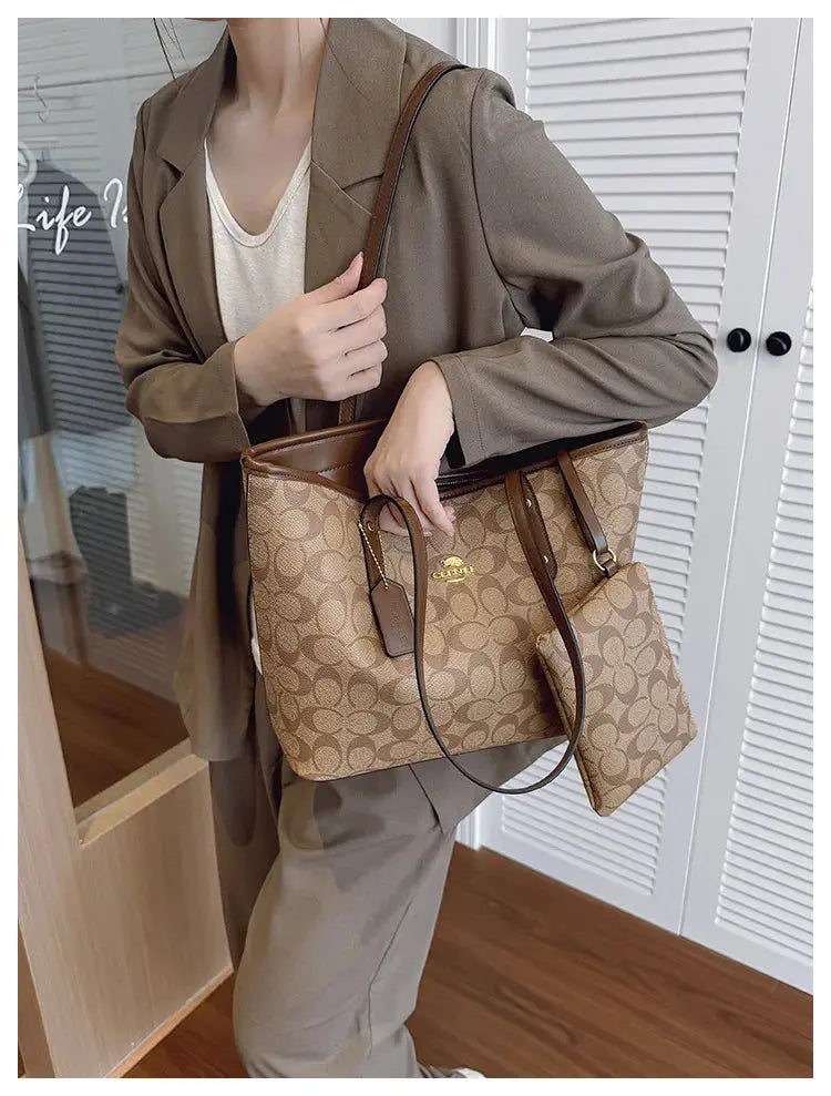 Luxury Designer Women'S One Shoulder Handbag Printed Vintage Paris Fashion Tote Bags Large -Capacity Portable Bag Cluch Bag Purs luxecrown.co.uk
