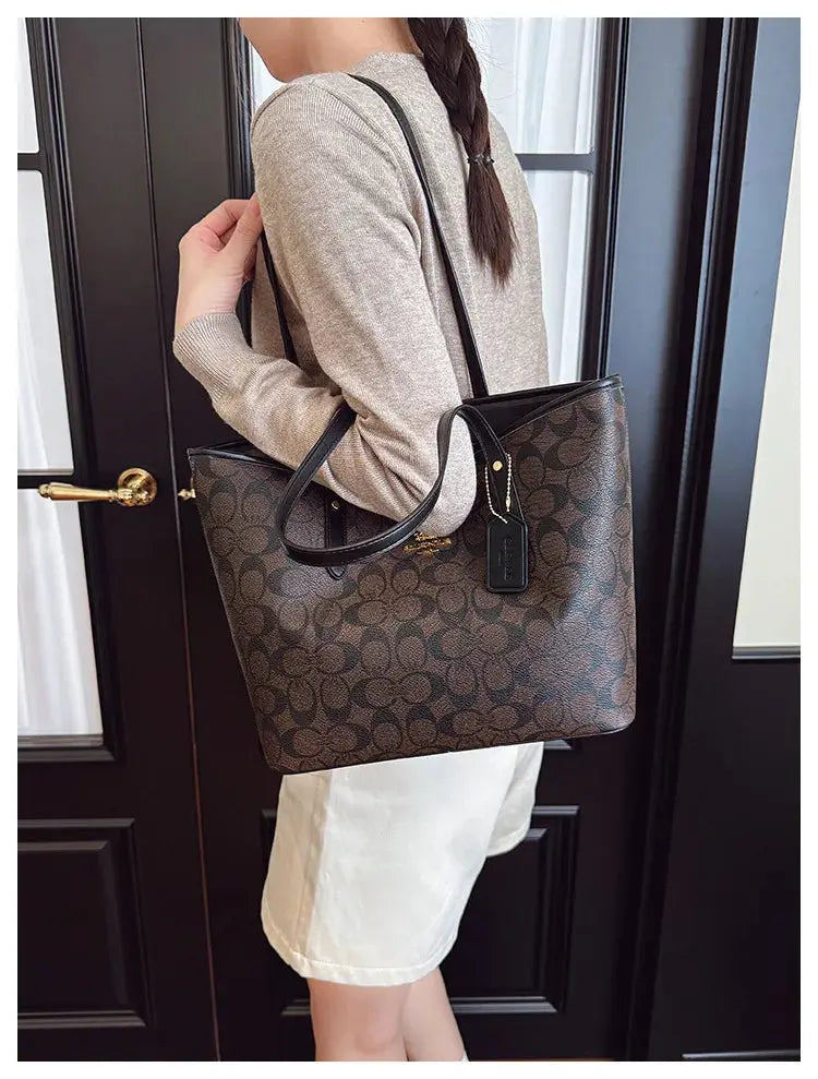 Luxury Designer Women'S One Shoulder Handbag Printed Vintage Paris Fashion Tote Bags Large -Capacity Portable Bag Cluch Bag Purs luxecrown.co.uk