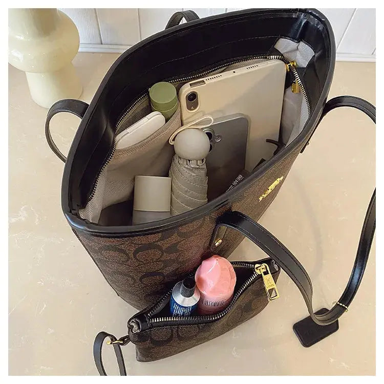 Luxury Designer Women'S One Shoulder Handbag Printed Vintage Paris Fashion Tote Bags Large -Capacity Portable Bag Cluch Bag Purs luxecrown.co.uk