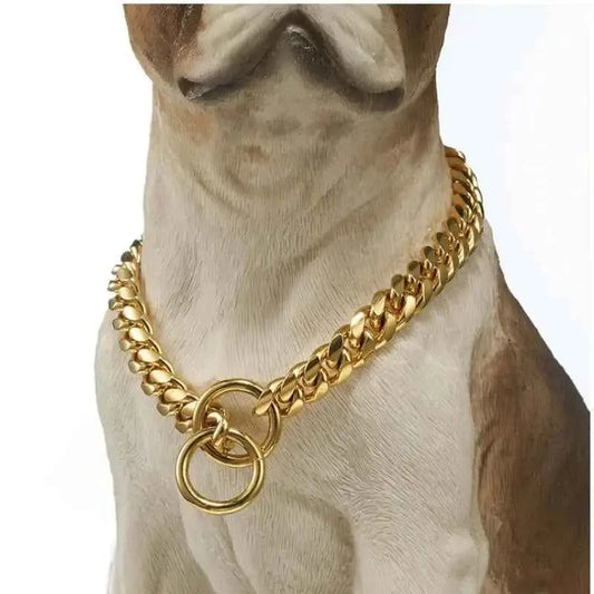Luxury Dog Collar Gold Dog Chain Choker For Pitbull Bulldog Teddy French Bulldog Metal Collar Pet Necklace Pets Jewelry Products