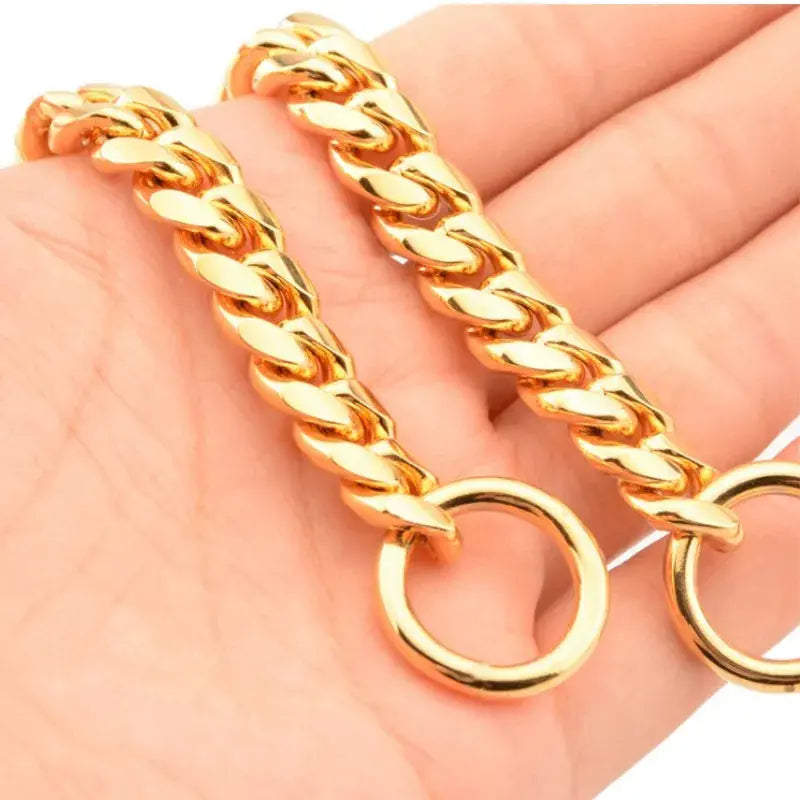 Luxury Dog Collar Gold Dog Chain Choker For Pitbull Bulldog Teddy French Bulldog Metal Collar Pet Necklace Pets Jewelry Products luxecrown.co.uk