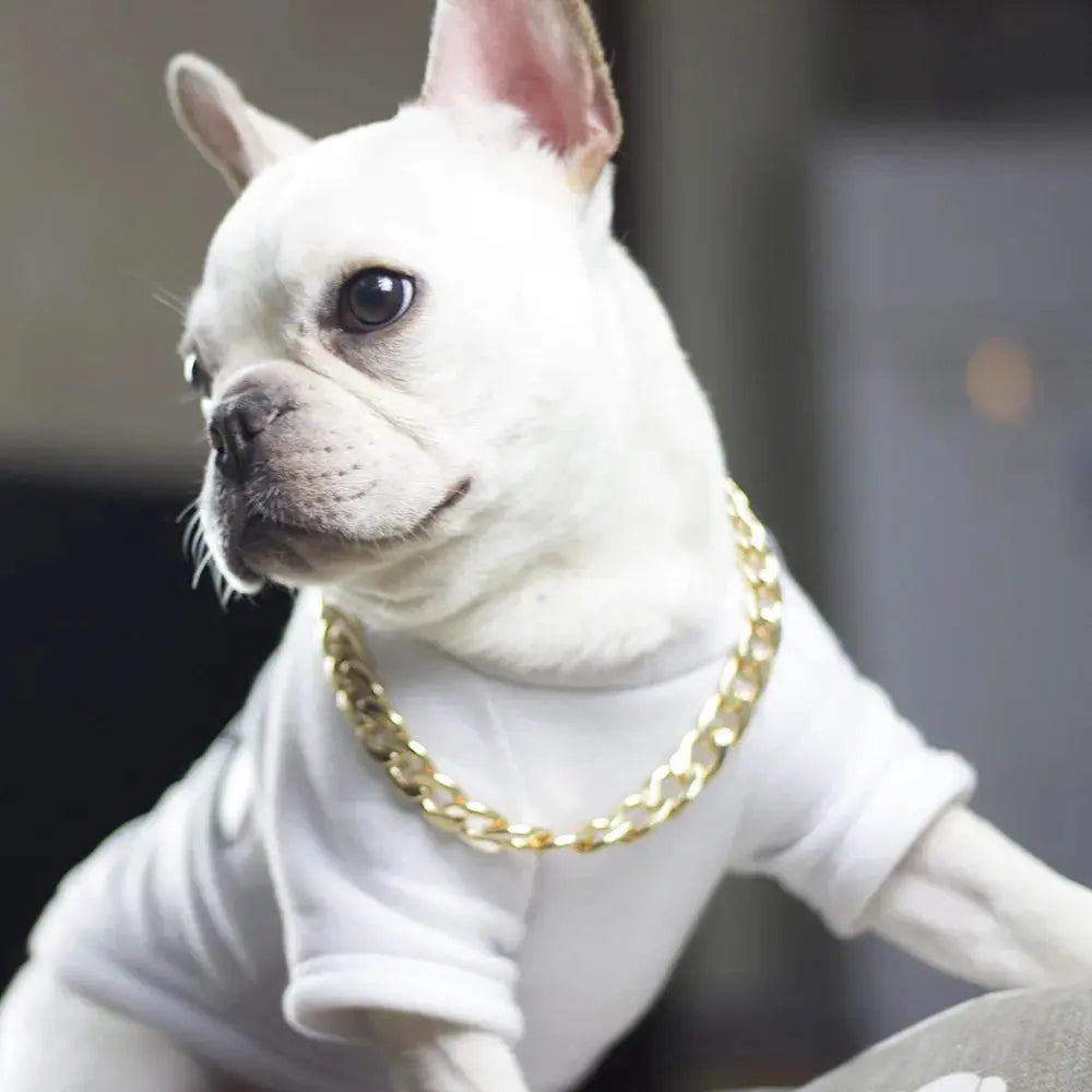 Luxury Dog Collar Gold Dog Chain Choker For Pitbull Bulldog Teddy French Bulldog Metal Collar Pet Necklace Pets Jewelry Products luxecrown.co.uk