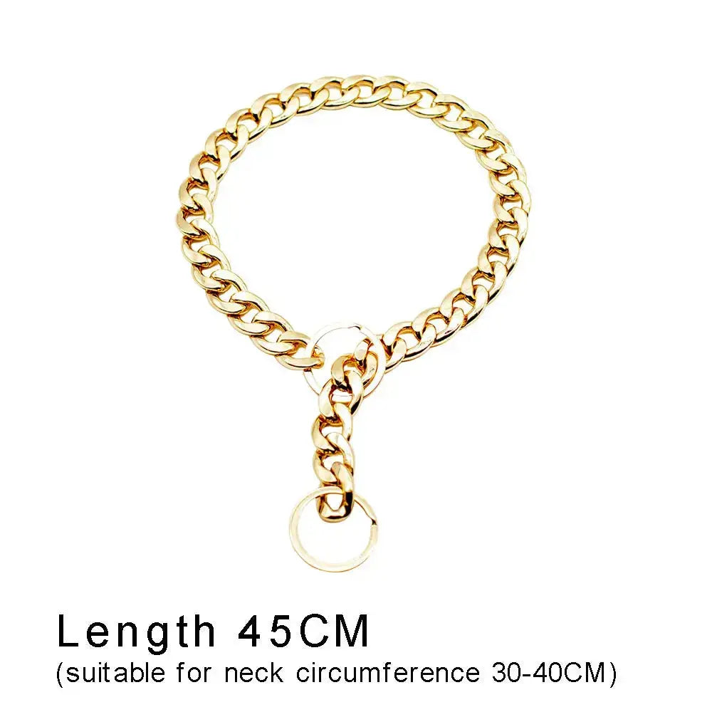 Luxury Dog Collar Gold Dog Chain Choker For Pitbull Bulldog Teddy French Bulldog Metal Collar Pet Necklace Pets Jewelry Products luxecrown.co.uk