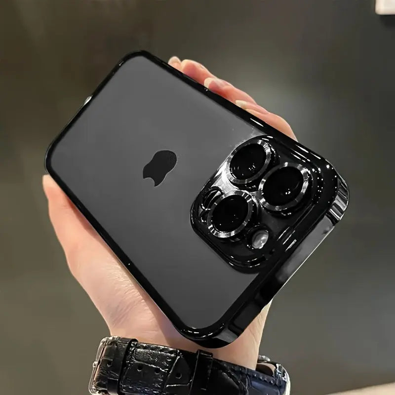 Luxury Electroplated Transparent TPU Soft Phone Case for iPhone 16 Pro MAX, for iPhone 15, 14, 13, 12 Pro Max, Plus 11 - Phone Case with Lens Protection, Transparent Shockproof Back Cover (DT) Streetsharks