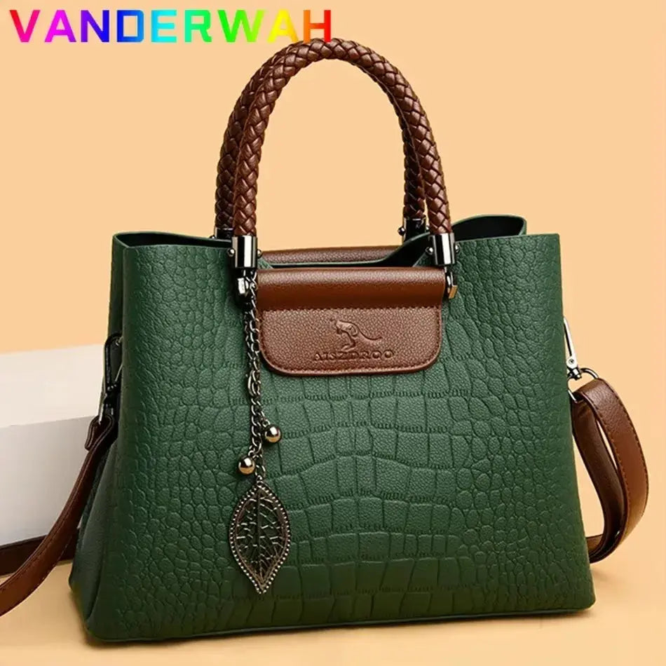 Luxury Handbag Fashion Print Large Capacity Soft Leather Women Shoulder Crossbody Bag Leisure Designer Ladies Purses and Handbag luxecrown.co.uk
