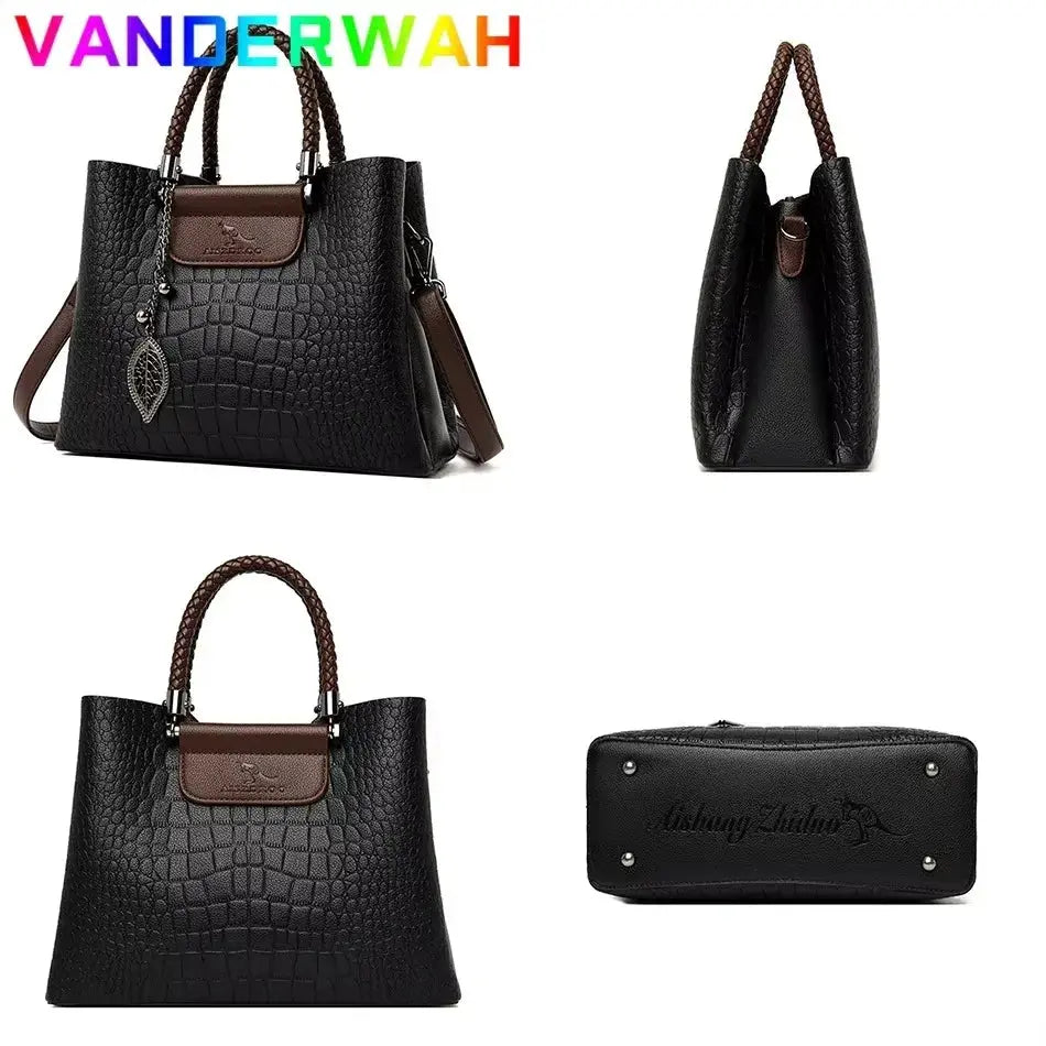 Luxury Handbag Fashion Print Large Capacity Soft Leather Women Shoulder Crossbody Bag Leisure Designer Ladies Purses and Handbag luxecrown.co.uk