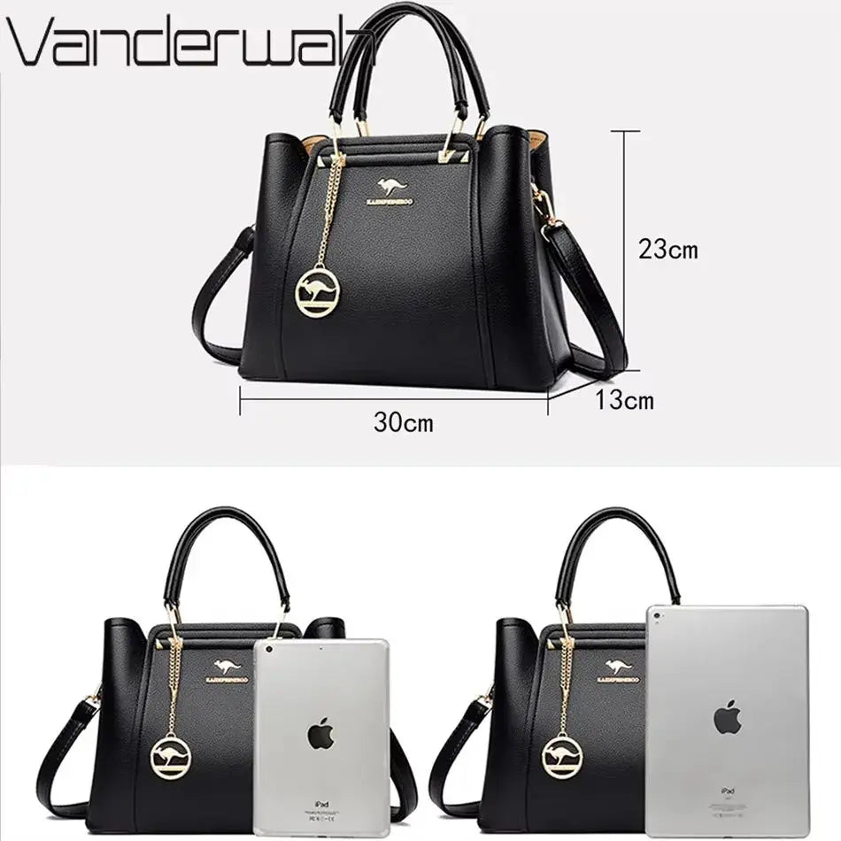 Luxury Handbag Fashion Print Large Capacity Soft Leather Women Shoulder Crossbody Bag Leisure Designer Ladies Purses and Handbag luxecrown.co.uk