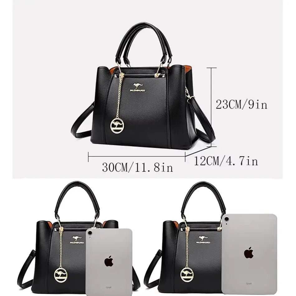 Luxury Handbag Fashion Print Large Capacity Soft Leather Women Shoulder Crossbody Bag Leisure Designer Ladies Purses and Handbag luxecrown.co.uk