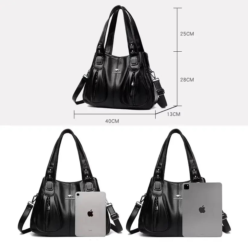 Luxury Handbag Fashion Print Large Capacity Soft Leather Women Shoulder Crossbody Bag Leisure Designer Ladies Purses and Handbag luxecrown.co.uk