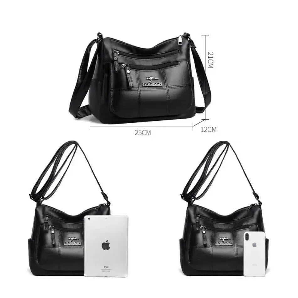 Luxury Handbag Fashion Print Large Capacity Soft Leather Women Shoulder Crossbody Bag Leisure Designer Ladies Purses and Handbag luxecrown.co.uk