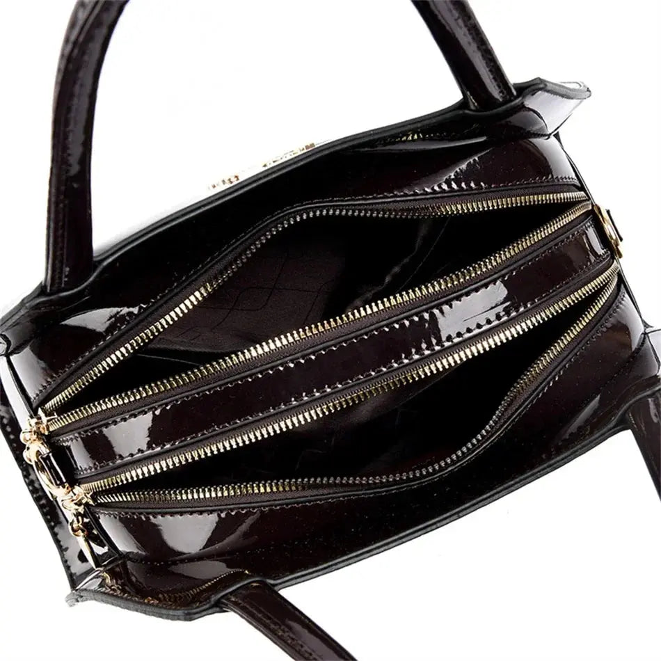 Luxury Patent Leather Handbags for Women Designer Crocodile Pattern Women's Shoulder Crossbody Bag Hobos Ladies Messenger Stone Streetsharks