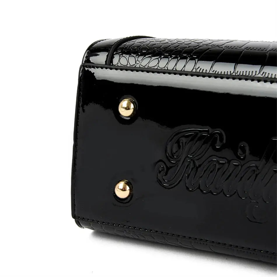 Luxury Patent Leather Handbags for Women Designer Crocodile Pattern Women's Shoulder Crossbody Bag Hobos Ladies Messenger Stone Streetsharks