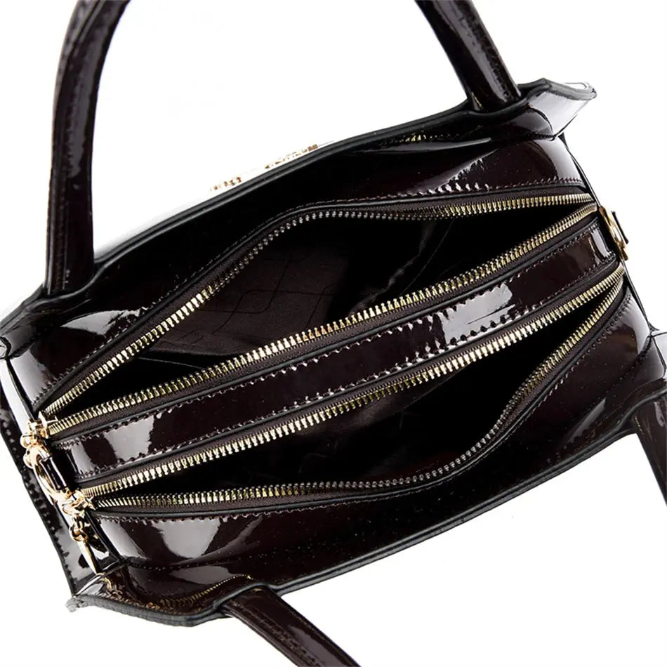 Luxury Patent Leather Handbags for Women Designer Crocodile Pattern Women's Shoulder Crossbody Bag Hobos Ladies Messenger Stone Streetsharks