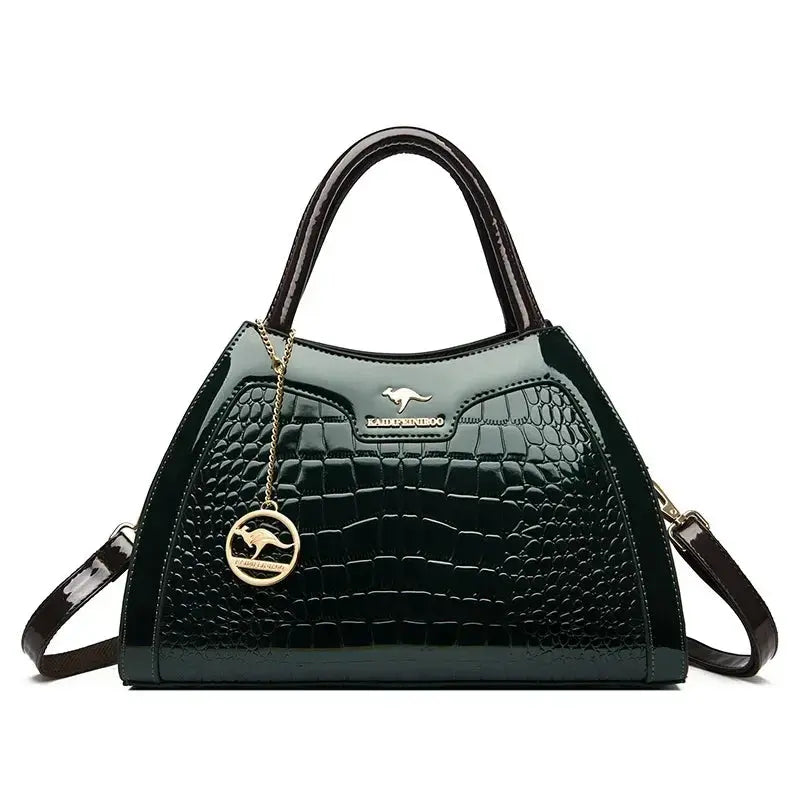 Luxury Patent Leather Handbags for Women Designer Crocodile Pattern Women's Shoulder Crossbody Bag Hobos Ladies Messenger Stone Streetsharks