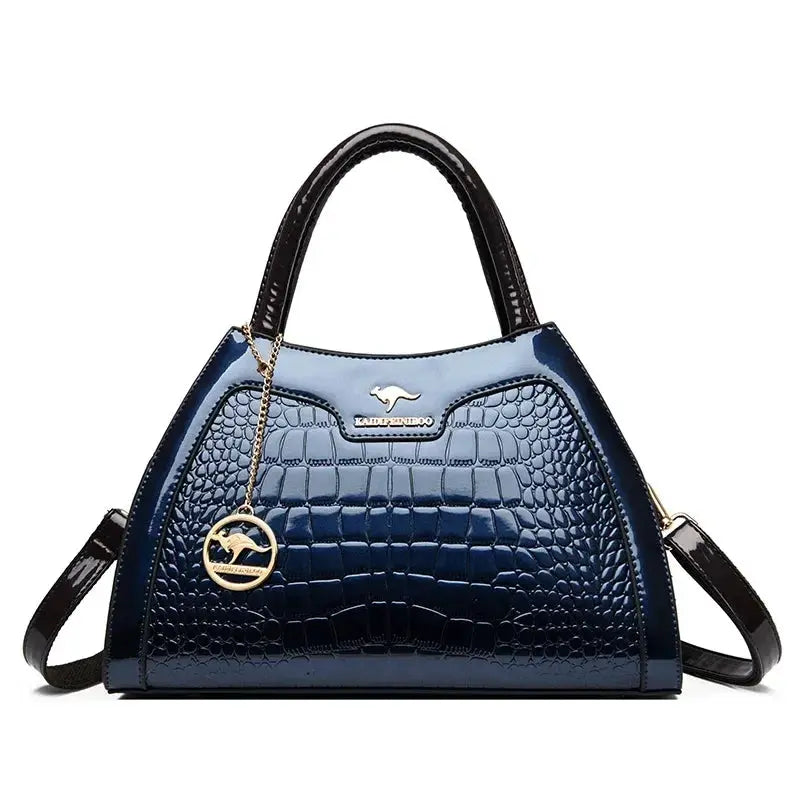 Luxury Patent Leather Handbags for Women Designer Crocodile Pattern Women's Shoulder Crossbody Bag Hobos Ladies Messenger Stone Streetsharks