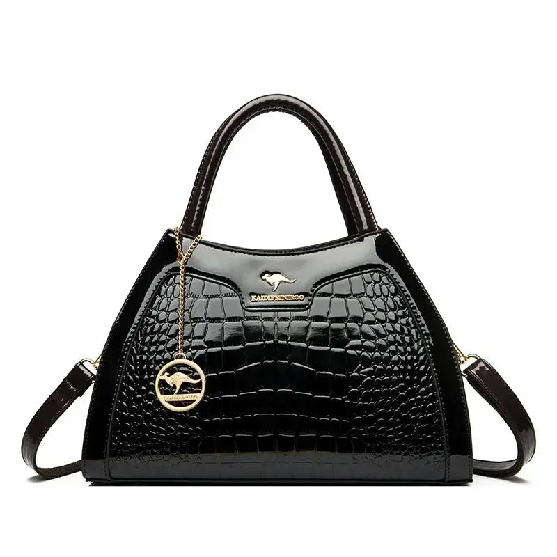 Luxury Patent Leather Handbags for Women Designer Crocodile Pattern Women's Shoulder Crossbody Bag Hobos Ladies Messenger Stone Streetsharks