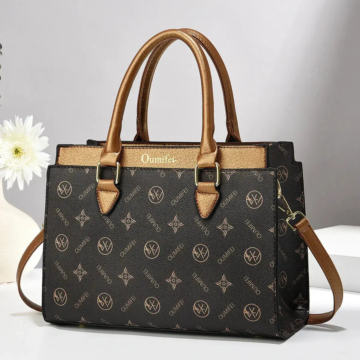 Luxury Print Leather Women'S Handbag New Designer Women'S Shoulder Bag Large Capacity Crossbody Bag Commuter Women Tote Bag luxecrown.co.uk